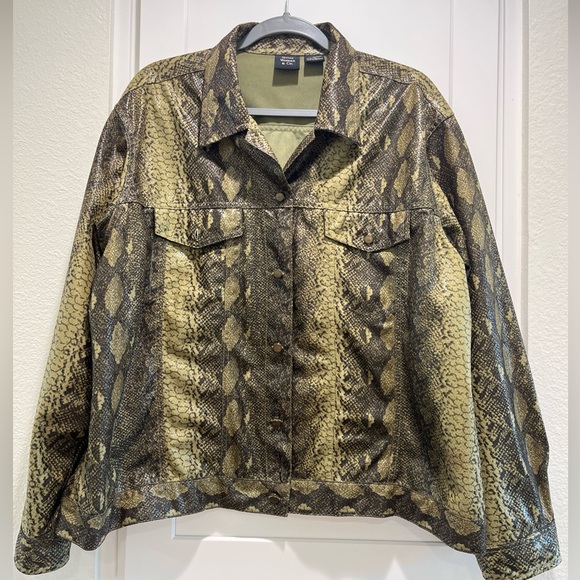 Quizz Woman & Co. plus Large jacket  Women’s Snake Pants Green Color - Picture 1 of 12